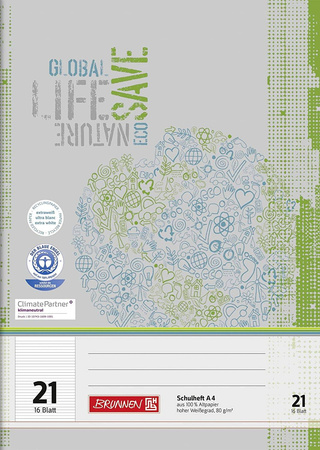 BRUNNEN 104412101 Zeszyt A4 w linie  16 kartek miękka oprawa 